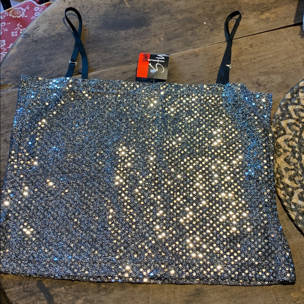 Vintage Sparkly Silver Women’s Top Size Small - Picture 6 of 8